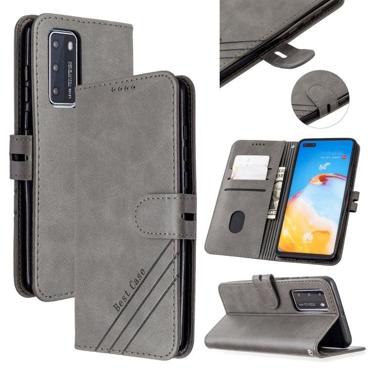 For Huawei Honor V30 / V30 Pro Stitching Style 2-Color Cow Texture Horizontal Flip PU Leather Case with Holder & Card Slot & Lanyard