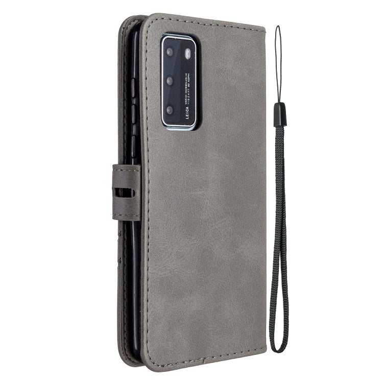 For Huawei Honor V30 / V30 Pro Stitching Style 2-Color Cow Texture Horizontal Flip PU Leather Case with Holder & Card Slot & Lanyard