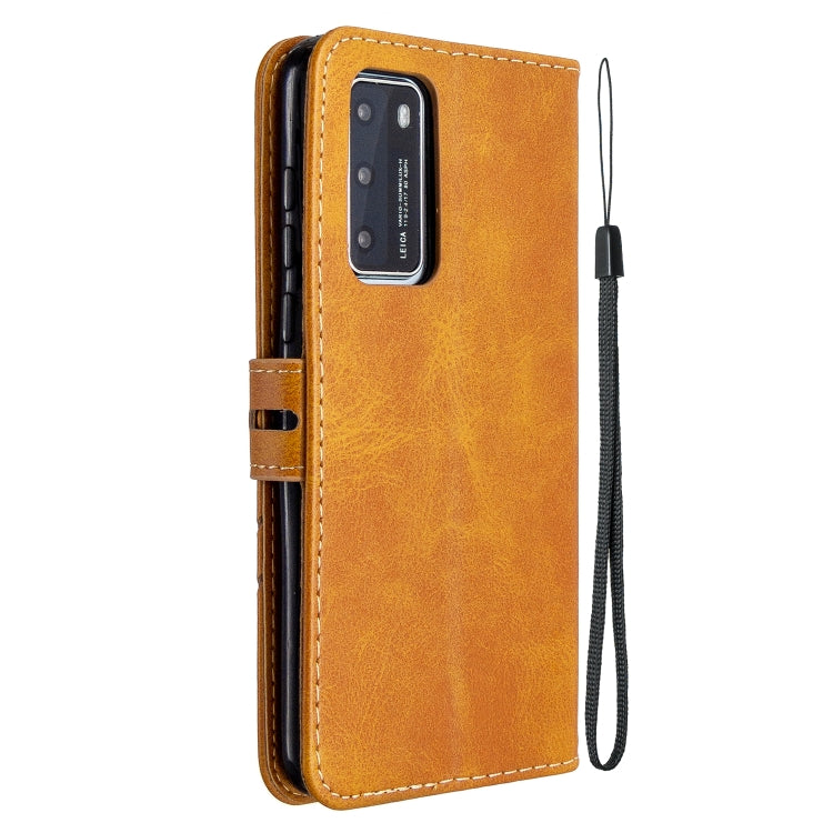For Huawei Honor V30 / V30 Pro Stitching Style 2-Color Cow Texture Horizontal Flip PU Leather Case with Holder & Card Slot & Lanyard