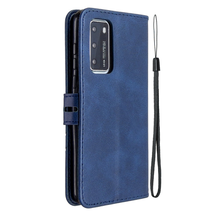 For Huawei Honor V30 / V30 Pro Stitching Style 2-Color Cow Texture Horizontal Flip PU Leather Case with Holder & Card Slot & Lanyard