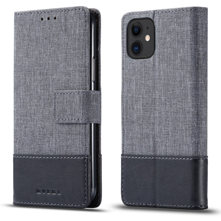 For iPhone 11 MUXMA MX102 Horizontal Flip Canvas Leather Case with Stand & Card Slot & Wallet Function