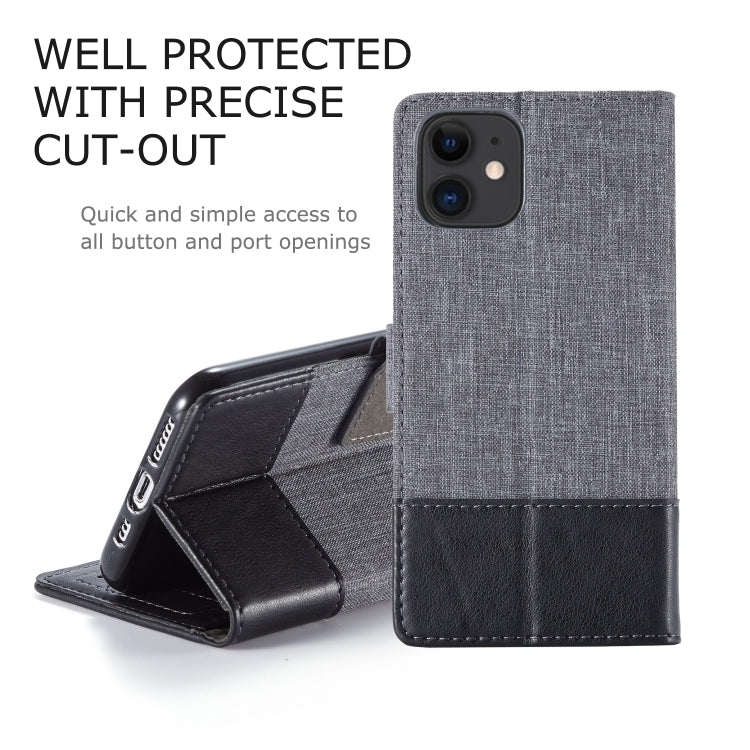 For iPhone 11 MUXMA MX102 Horizontal Flip Canvas Leather Case with Stand & Card Slot & Wallet Function