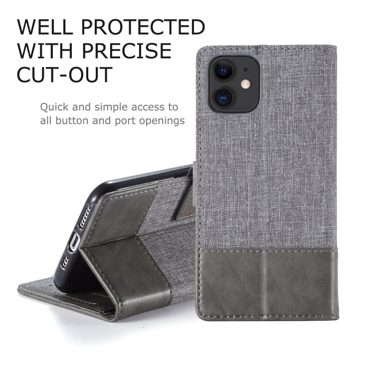 For iPhone 11 MUXMA MX102 Horizontal Flip Canvas Leather Case with Stand & Card Slot & Wallet Function