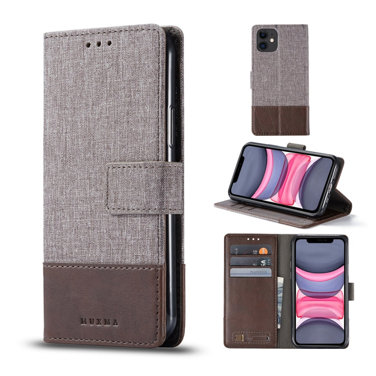For iPhone 11 MUXMA MX102 Horizontal Flip Canvas Leather Case with Stand & Card Slot & Wallet Function