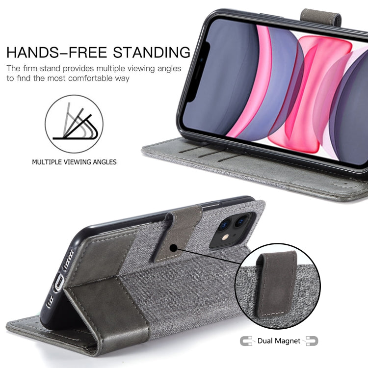 For iPhone 11 Pro MUXMA MX102 Horizontal Flip Canvas Leather Case with Stand & Card Slot & Wallet Function