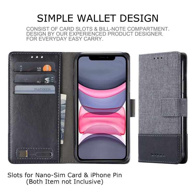 For iPhone 11 Pro Max MUXMA MX102 Horizontal Flip Canvas Leather Case with Stand & Card Slot & Wallet Function