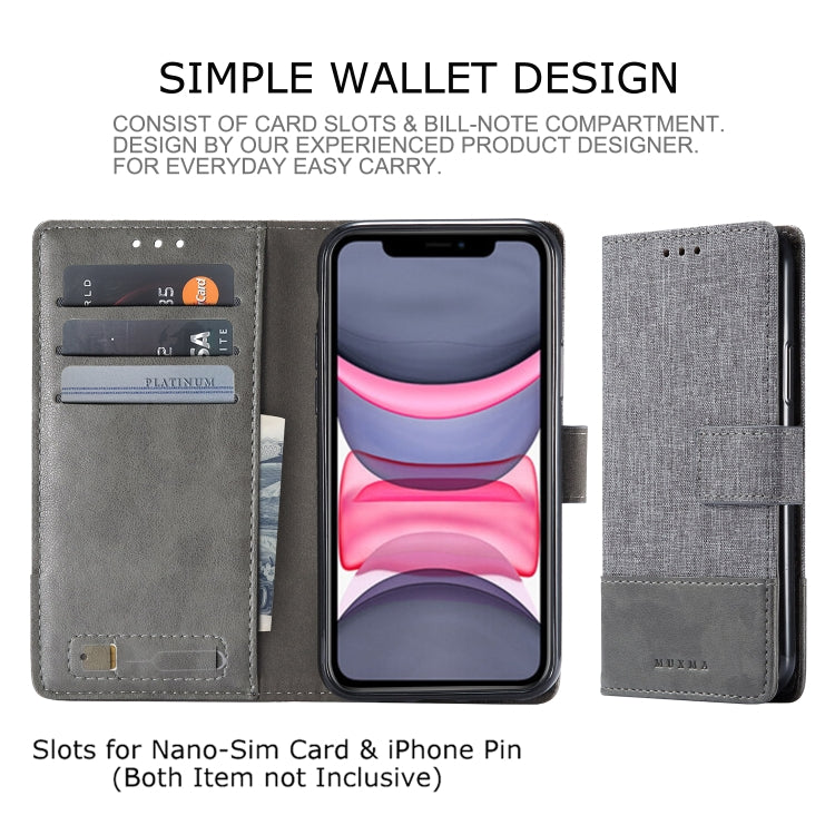 For iPhone 11 Pro Max MUXMA MX102 Horizontal Flip Canvas Leather Case with Stand & Card Slot & Wallet Function