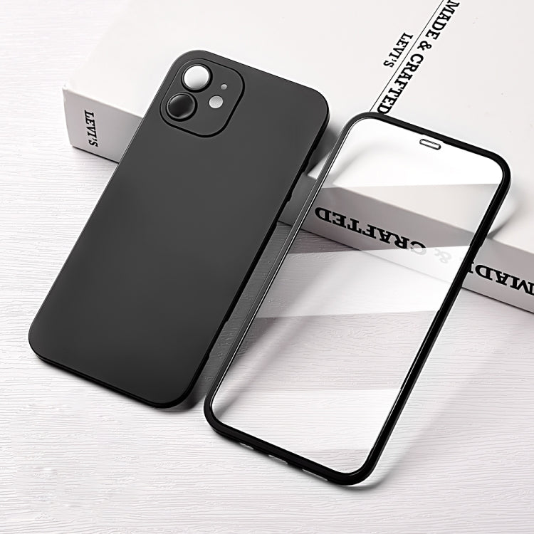 For iPhone 12 All-inclusive Ultra-Thin PC Integral Shell + Tempered Film Shockproof Protective Case