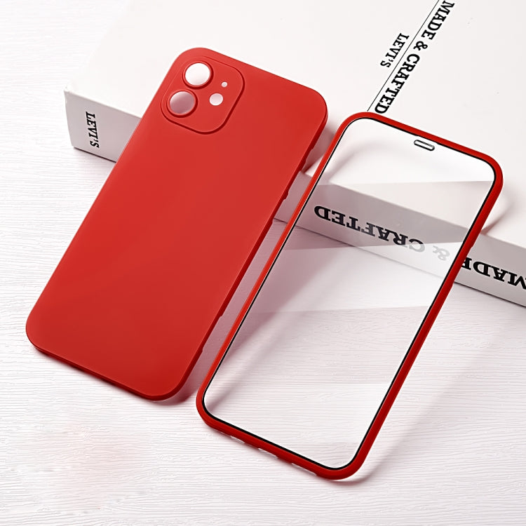 For iPhone 12 All-inclusive Ultra-Thin PC Integral Shell + Tempered Film Shockproof Protective Case