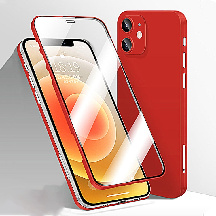 For iPhone 12 Pro All-inclusive Ultra-Thin PC Integral Shell + Tempered Film Shockproof Protective Case