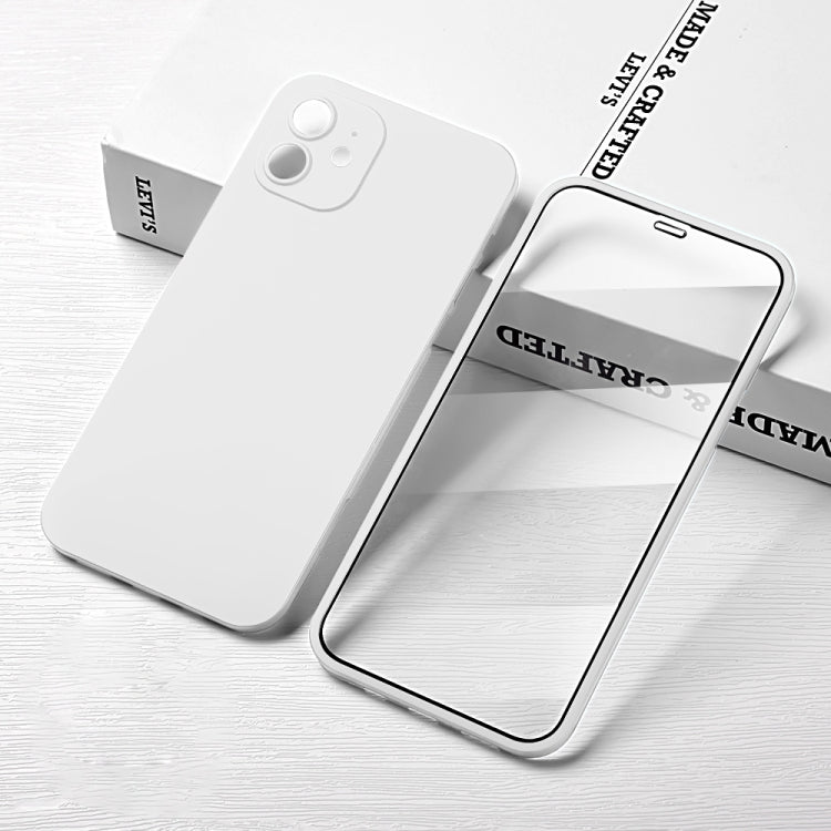 For iPhone 12 Pro Max All-inclusive Ultra-Thin PC Integral Shell + Tempered Film Shockproof Protective Case