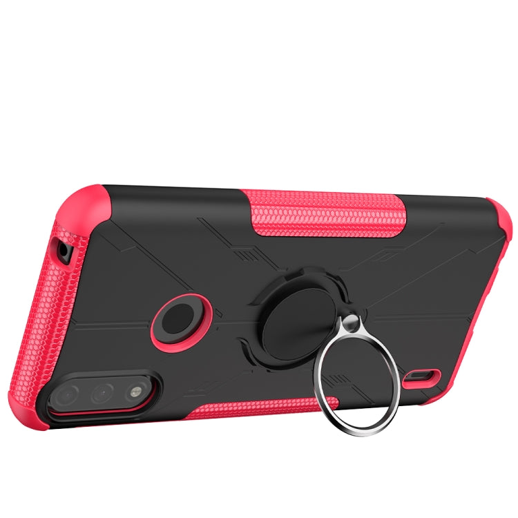 For Motorola Moto E7 Power Armor Bear Shockproof PC + TPU Protective Case with Ring Holder