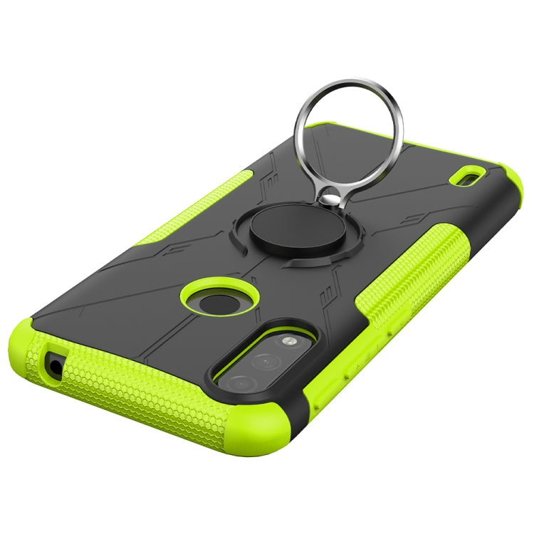 For Motorola Moto E7 Power Armor Bear Shockproof PC + TPU Protective Case with Ring Holder