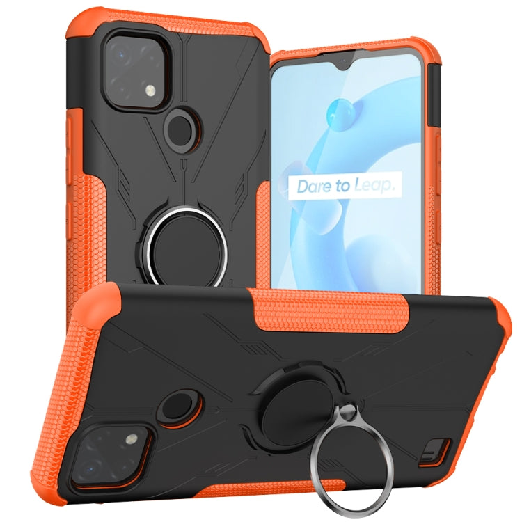 For OPPO Realme C20 / C21 Armor Bear Shockproof PC + TPU Protective Case with Ring Holder