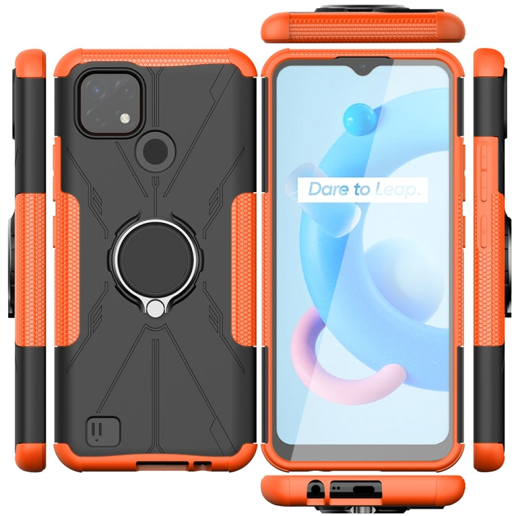 For OPPO Realme C20 / C21 Armor Bear Shockproof PC + TPU Protective Case with Ring Holder