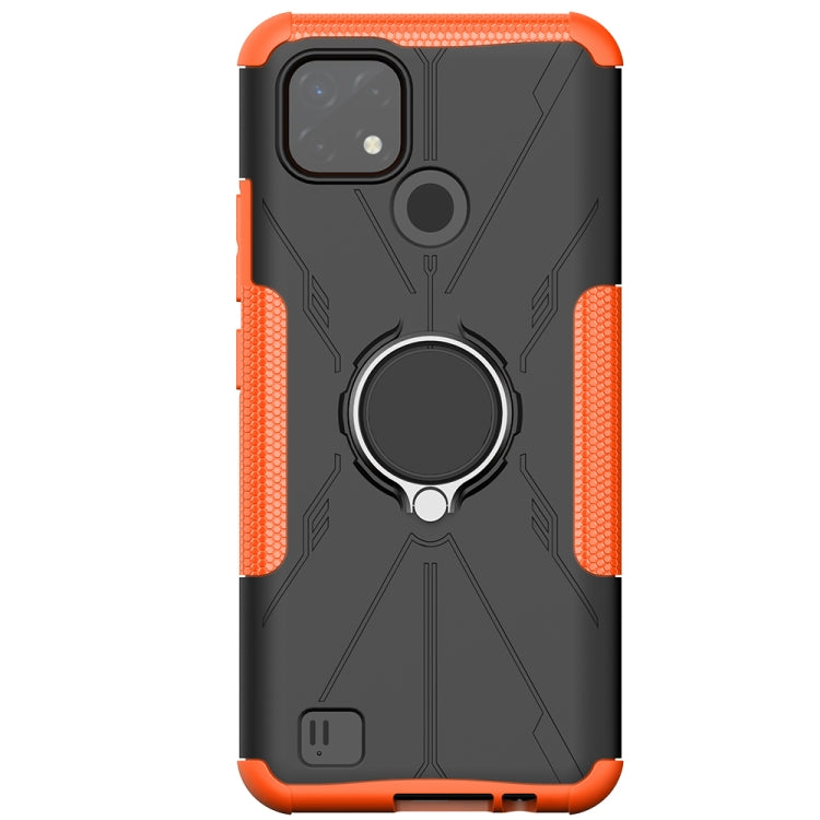 For OPPO Realme C20 / C21 Armor Bear Shockproof PC + TPU Protective Case with Ring Holder