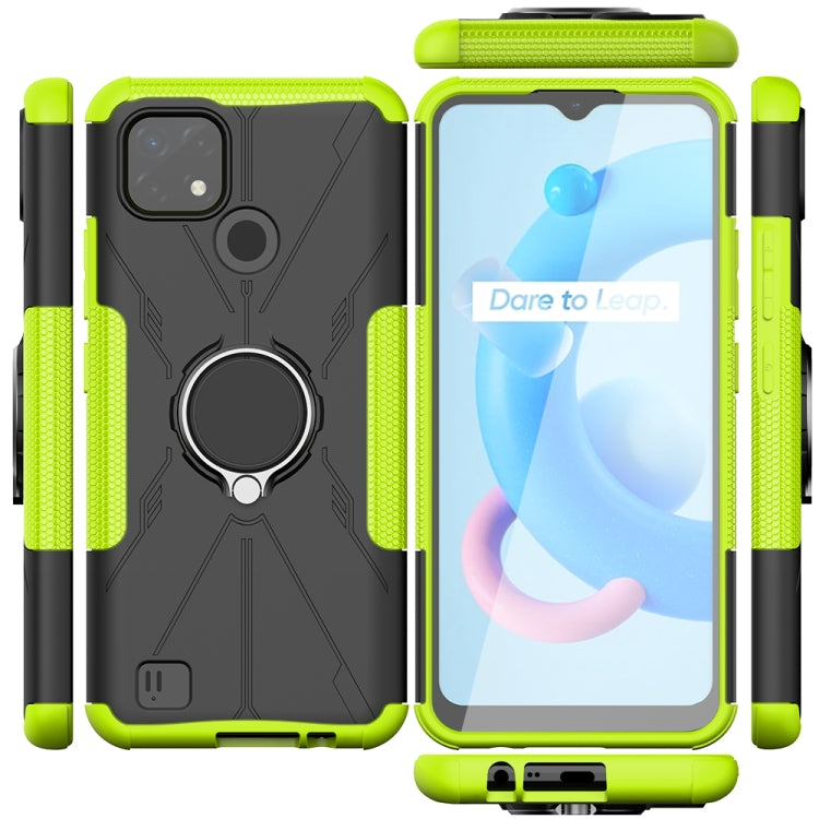 For OPPO Realme C20 / C21 Armor Bear Shockproof PC + TPU Protective Case with Ring Holder