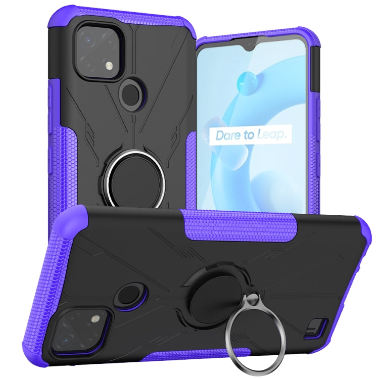 For OPPO Realme C20 / C21 Armor Bear Shockproof PC + TPU Protective Case with Ring Holder