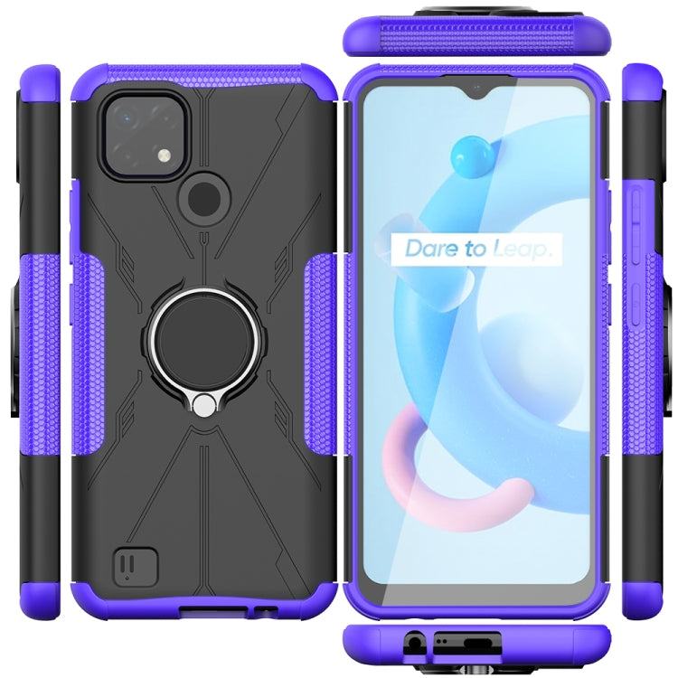 For OPPO Realme C20 / C21 Armor Bear Shockproof PC + TPU Protective Case with Ring Holder