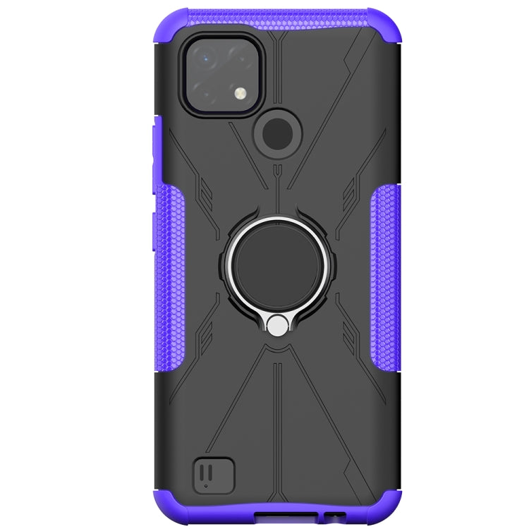 For OPPO Realme C20 / C21 Armor Bear Shockproof PC + TPU Protective Case with Ring Holder