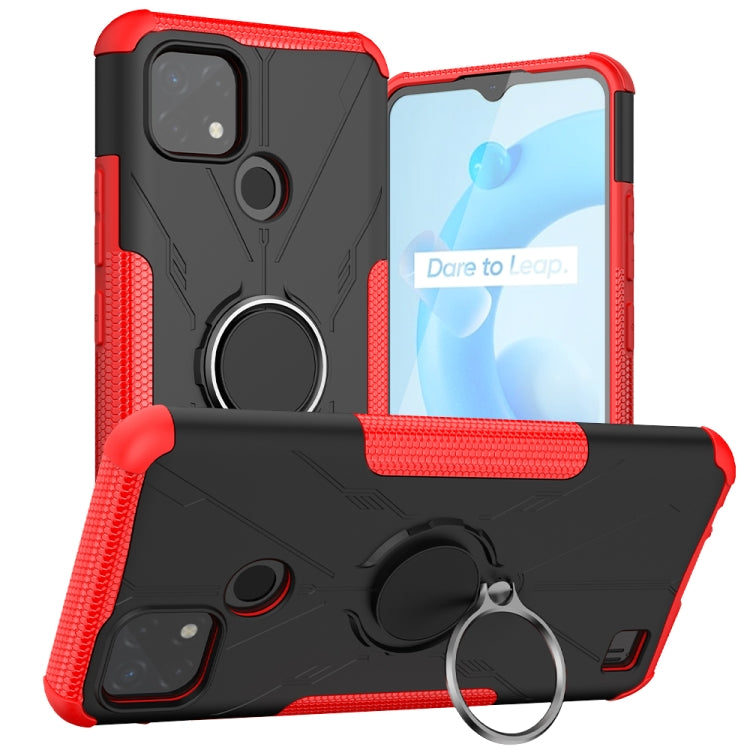 For OPPO Realme C20 / C21 Armor Bear Shockproof PC + TPU Protective Case with Ring Holder