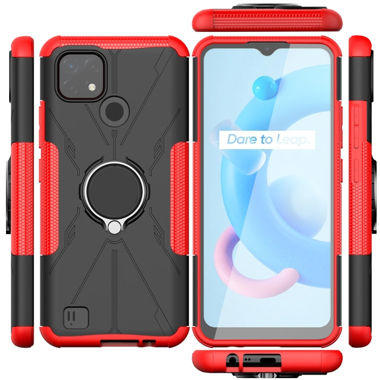 For OPPO Realme C20 / C21 Armor Bear Shockproof PC + TPU Protective Case with Ring Holder
