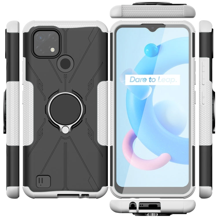 For OPPO Realme C20 / C21 Armor Bear Shockproof PC + TPU Protective Case with Ring Holder