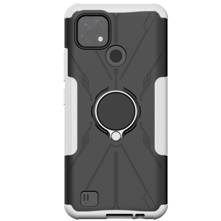 For OPPO Realme C20 / C21 Armor Bear Shockproof PC + TPU Protective Case with Ring Holder
