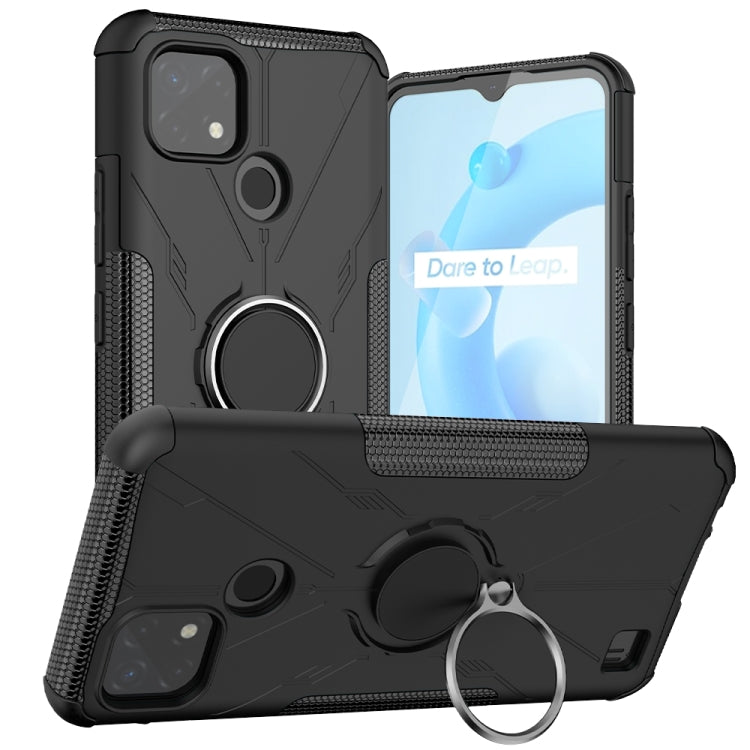 For OPPO Realme C20 / C21 Armor Bear Shockproof PC + TPU Protective Case with Ring Holder