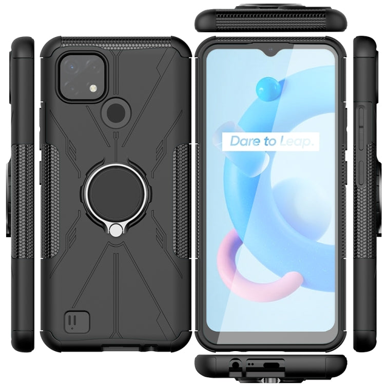 For OPPO Realme C20 / C21 Armor Bear Shockproof PC + TPU Protective Case with Ring Holder
