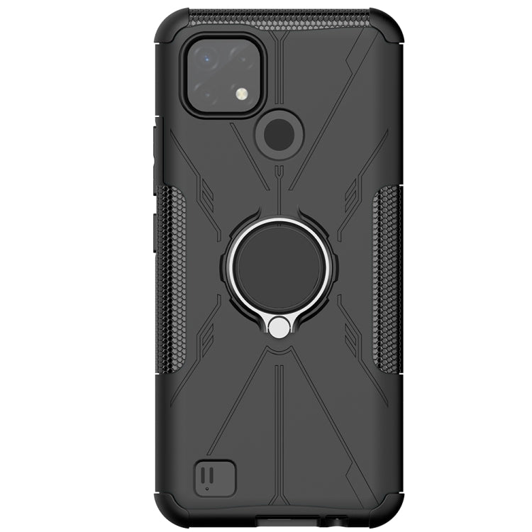 For OPPO Realme C20 / C21 Armor Bear Shockproof PC + TPU Protective Case with Ring Holder
