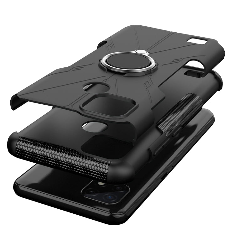 For OPPO Realme C20 / C21 Armor Bear Shockproof PC + TPU Protective Case with Ring Holder