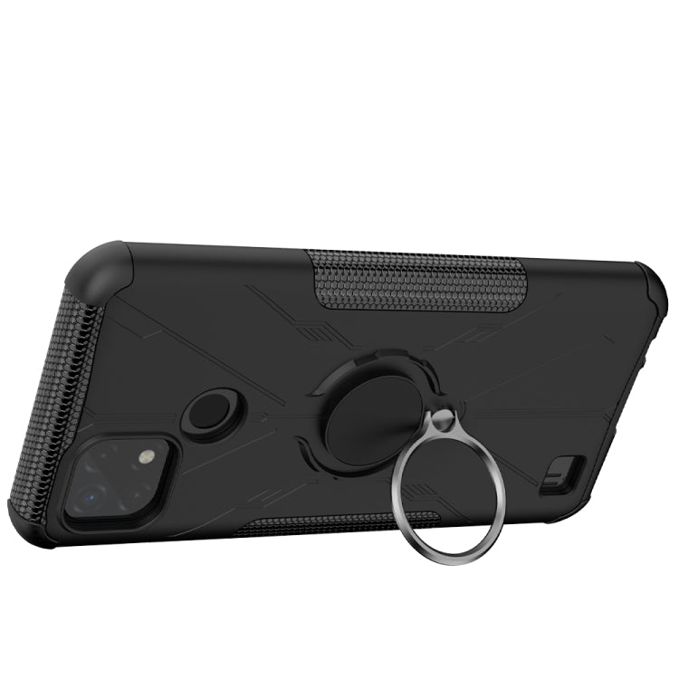 For OPPO Realme C20 / C21 Armor Bear Shockproof PC + TPU Protective Case with Ring Holder