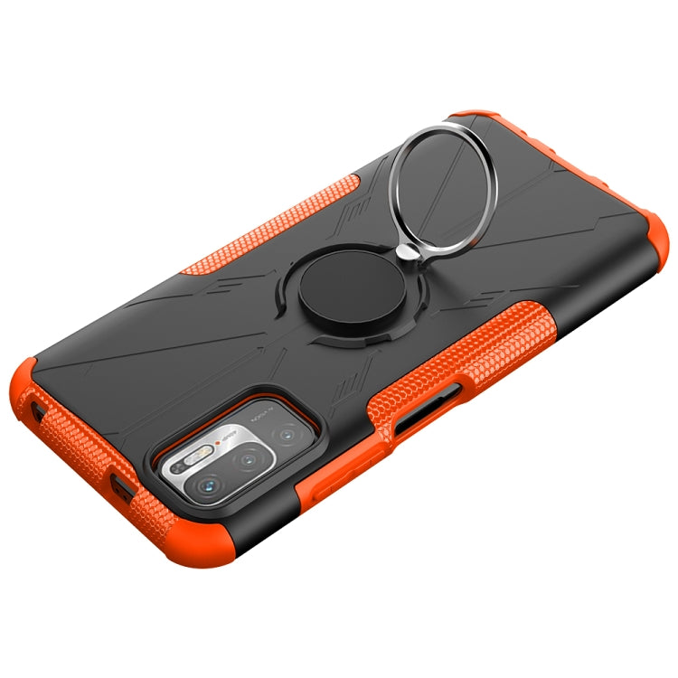 For Xiaomi Redmi Note 10 5G Armor Bear Shockproof PC + TPU Protective Case with Ring Holder