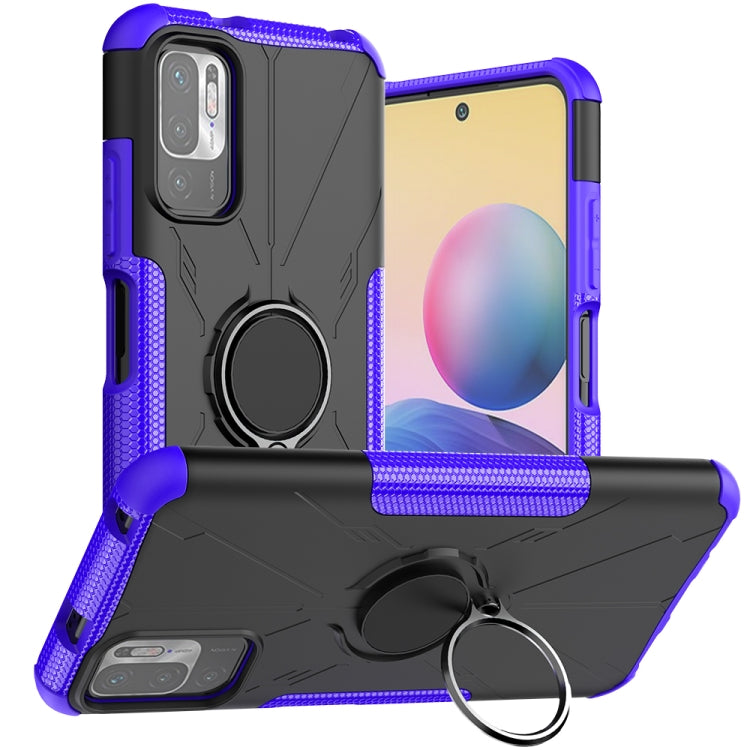 For Xiaomi Redmi Note 10 5G Armor Bear Shockproof PC + TPU Protective Case with Ring Holder