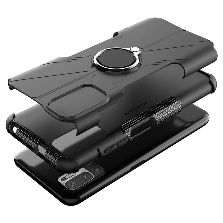 For Xiaomi Redmi Note 10 5G Armor Bear Shockproof PC + TPU Protective Case with Ring Holder