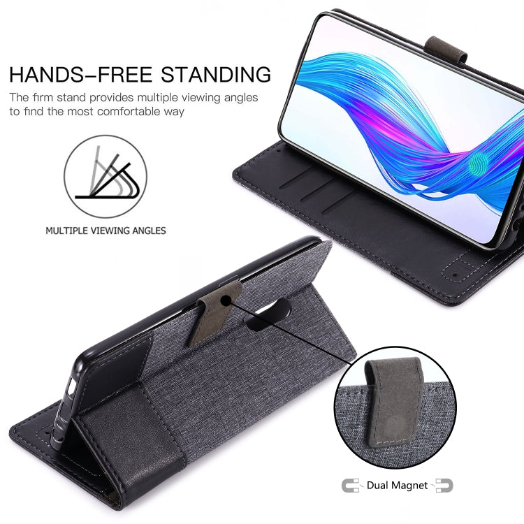 For OPPO Realme X MUXMA MX102 Horizontal Flip Canvas Leather Case with Stand & Card Slot & Wallet Function