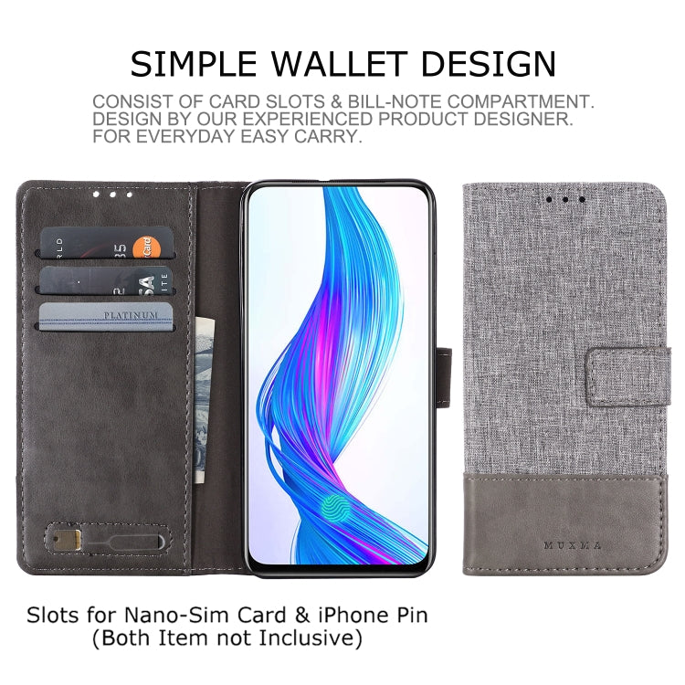 For OPPO Realme X MUXMA MX102 Horizontal Flip Canvas Leather Case with Stand & Card Slot & Wallet Function