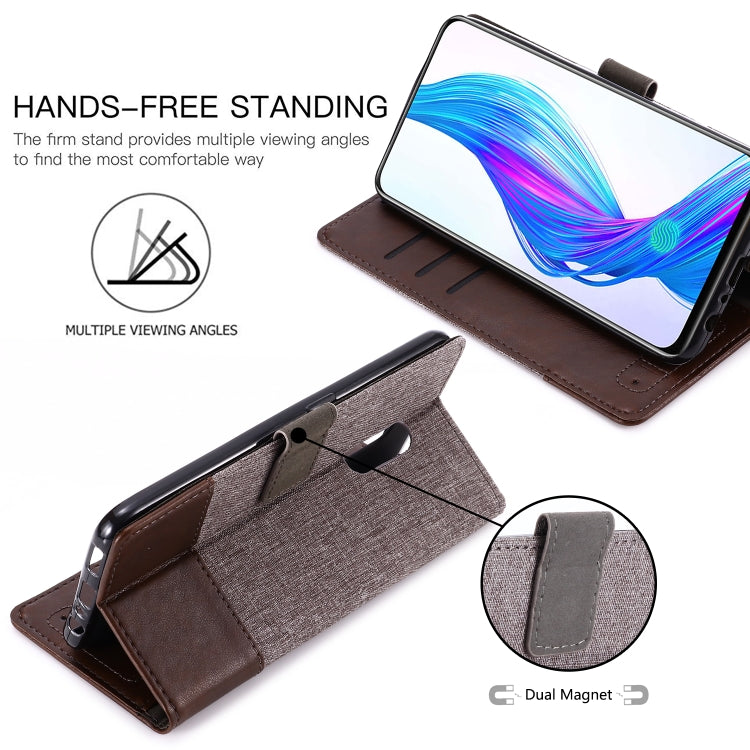 For OPPO Realme X MUXMA MX102 Horizontal Flip Canvas Leather Case with Stand & Card Slot & Wallet Function
