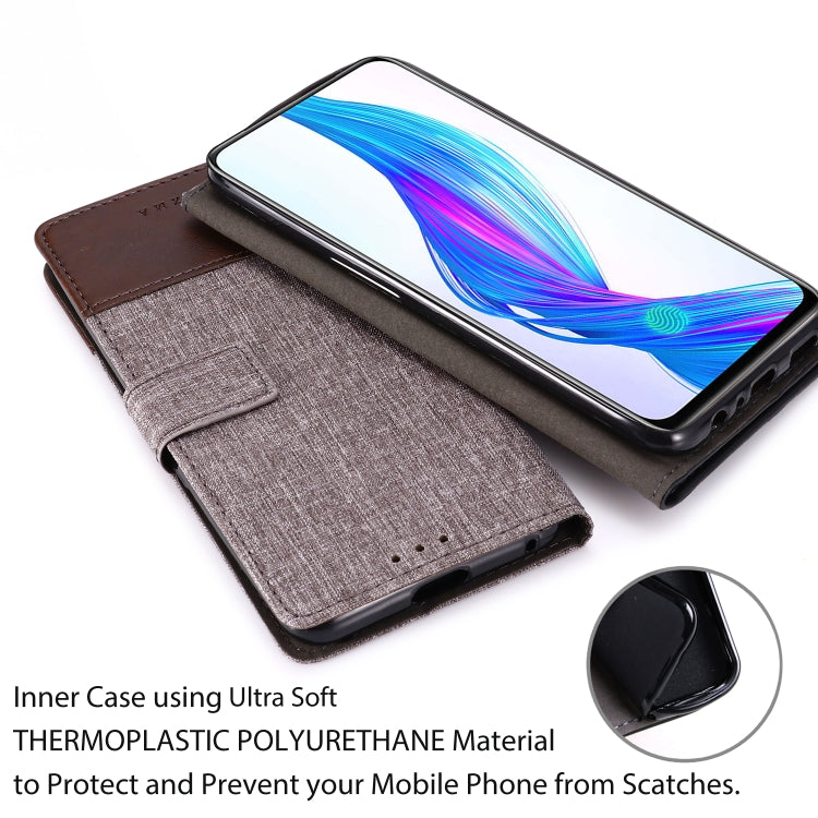 For OPPO Realme X MUXMA MX102 Horizontal Flip Canvas Leather Case with Stand & Card Slot & Wallet Function