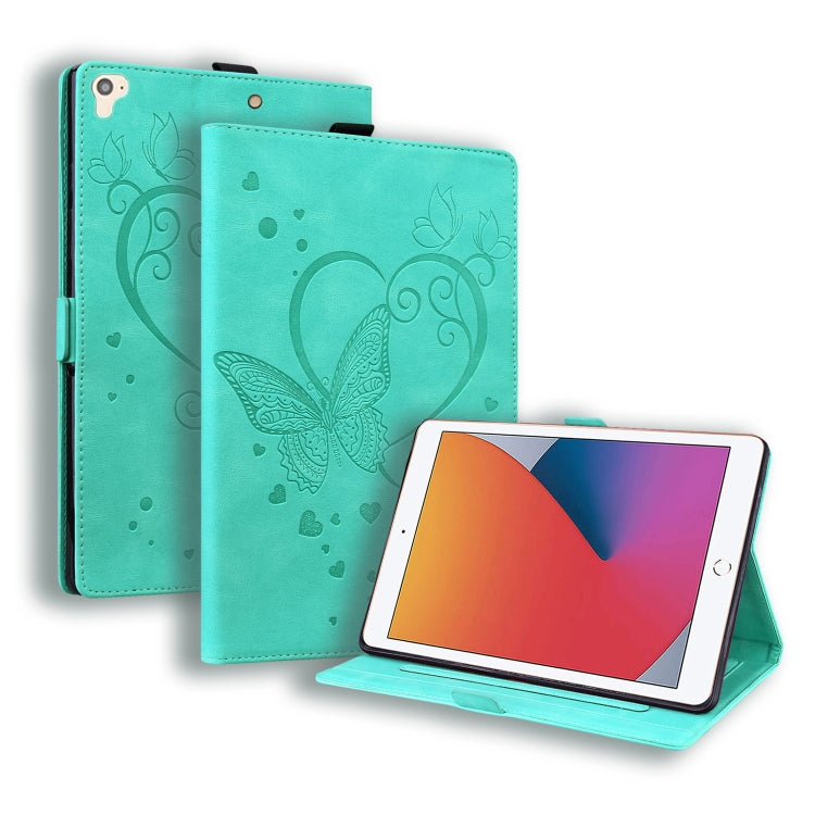 Love Butterfly Pattern Horizontal Flip Leather Case with Holder & Sleep / Wake-up Function For iPad 9.7 (2017) (2018) / Air 2 Pro