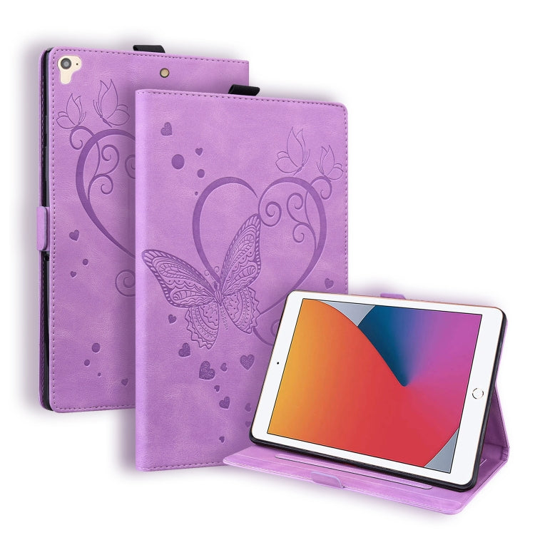 Love Butterfly Pattern Horizontal Flip Leather Case with Holder & Sleep / Wake-up Function For iPad 9.7 (2017) (2018) / Air 2 Pro