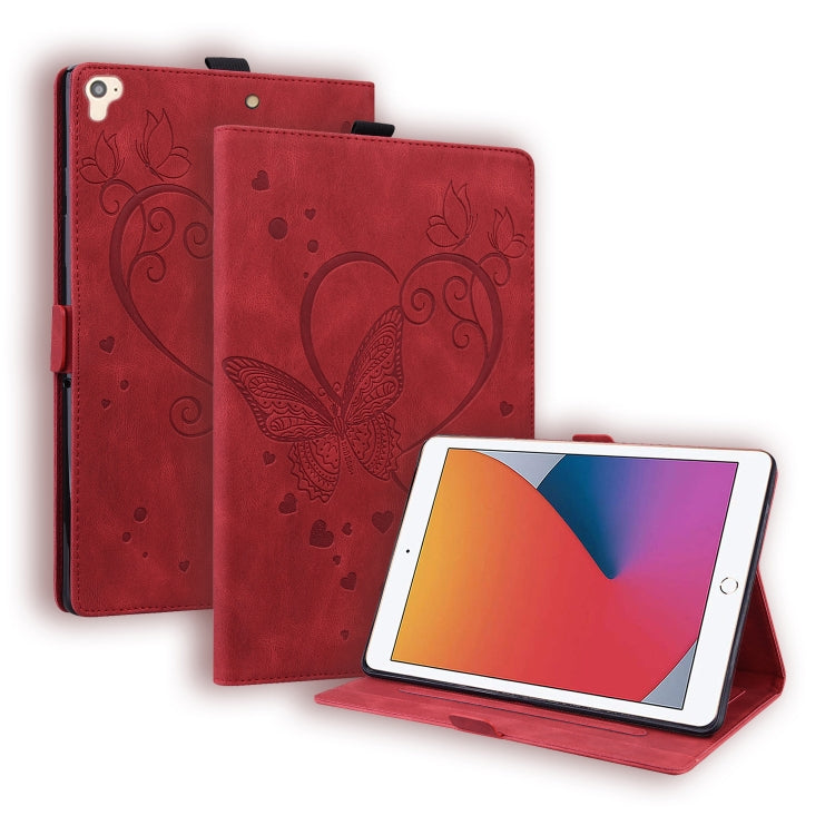 Love Butterfly Pattern Horizontal Flip Leather Case with Holder & Sleep / Wake-up Function For iPad 9.7 (2017) (2018) / Air 2 Pro