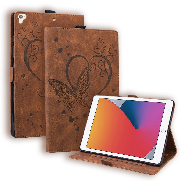 Love Butterfly Pattern Horizontal Flip Leather Case with Holder & Sleep / Wake-up Function For iPad 9.7 (2017) (2018) / Air 2 Pro