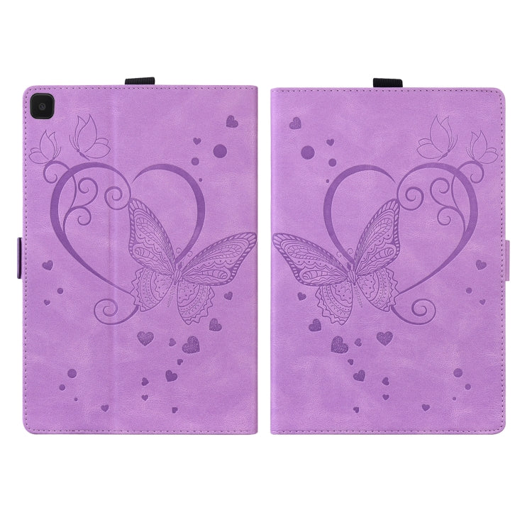 For Samsung Galaxy Tab A7 Lite T220 T225 Love Butterfly Pattern Horizontal Flip Leather Case with Holder