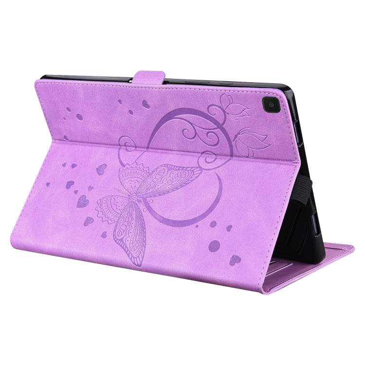 For Samsung Galaxy Tab A7 Lite T220 T225 Love Butterfly Pattern Horizontal Flip Leather Case with Holder