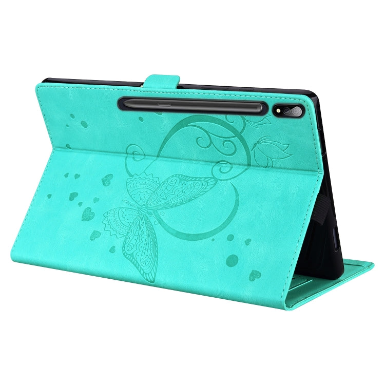 For Samsung Galaxy Tab S8 / Galaxy Tab S7 T870 SM-T875 SM-T876B Love Butterfly Pattern Horizontal Flip Leather Case with Holder