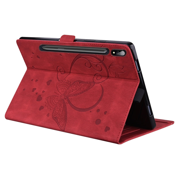 For Samsung Galaxy Tab S8 / Galaxy Tab S7 T870 SM-T875 SM-T876B Love Butterfly Pattern Horizontal Flip Leather Case with Holder