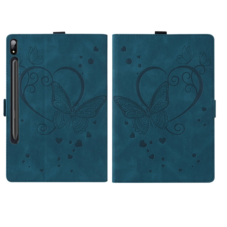 For Samsung Galaxy Tab S8 / Galaxy Tab S7 T870 SM-T875 SM-T876B Love Butterfly Pattern Horizontal Flip Leather Case with Holder