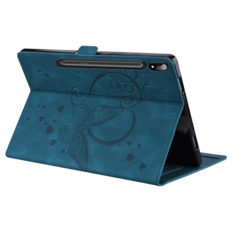 For Samsung Galaxy Tab S8 / Galaxy Tab S7 T870 SM-T875 SM-T876B Love Butterfly Pattern Horizontal Flip Leather Case with Holder